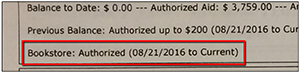 Financial Aid Balance Example