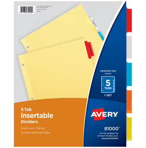 Avery 5 Tab Dividers