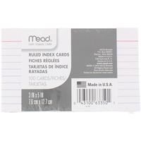 Mead Ruled 3X5 Index Cards 100Ct