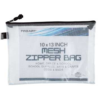 10X13 Mesh Art Bag With Zipper And Handle - Clear