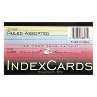 Ruled 3X5 Index Cards 100Ct