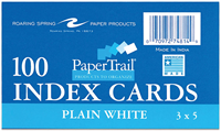 3X5 Plain Index Cards 100Ct