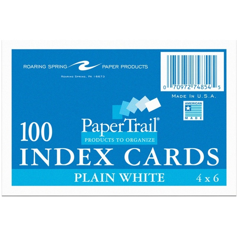 White 4X6 Index Cards Plain Valencia College Campus Store