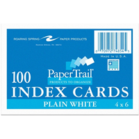 White 4X6 Index Cards Plain
