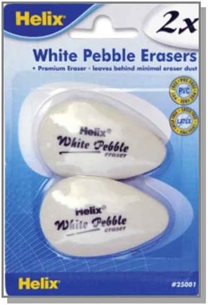 Pebble Erasers White 2PK