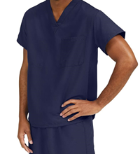 Scrub Top Navy V-Neck Unisex