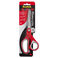 MULTIPURPOSE SCISSORS RED/GRAY 8in 1Pk CARDED STRAIGHT